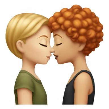 red head girl kissing short haired blonde girl sticker
