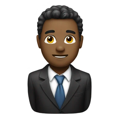 A black and white avatar. Shaped like a man dressed in a suit and tie. sticker