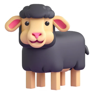 square blocky Minecraft style sheep sticker