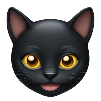 Black cat smirk sticker