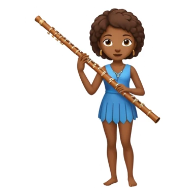 black woman playing flute full body sticker