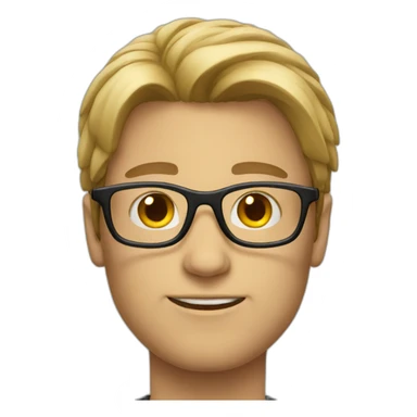 long-hair-male-glasses sticker