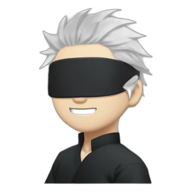 gojo satoru with white hair and black blindfold in jujutsu kaisen sticker
