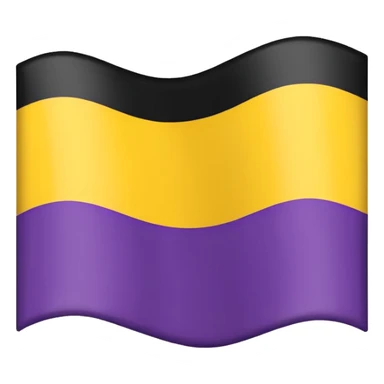 Nonbinary pride flag that goes from the top (black, white ,yellow) to the end (purple) sticker