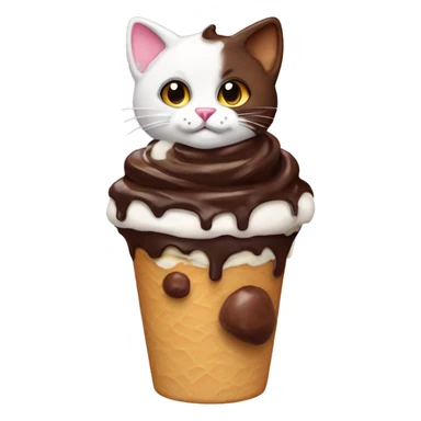 Chocolate sundae with calico cat sticker