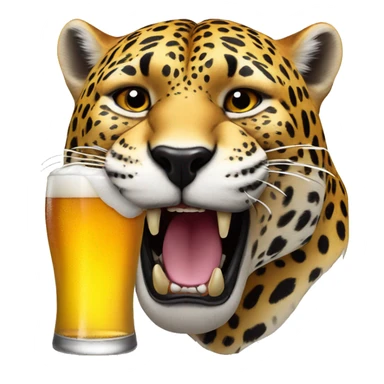 Jaguar drink a beer sticker