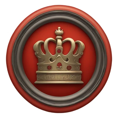 queen wax seal red broken circle sticker