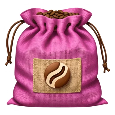 pink bag of coffee beans sticker