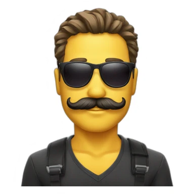 Cool sun glasses and mustache man sticker