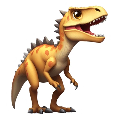 Raptor like dinosaur with Spikes that glow all over its body and It has horns sticker