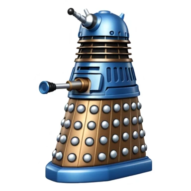 dalek silver, blue and bronze sticker
