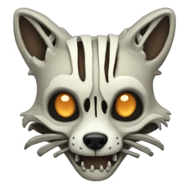 Zombie skeleton fox sticker