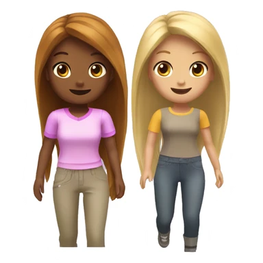 2 girls playing roblox sticker