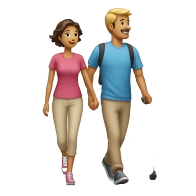 make an emoji that shows a couple of a woman and a man going for a walk sticker