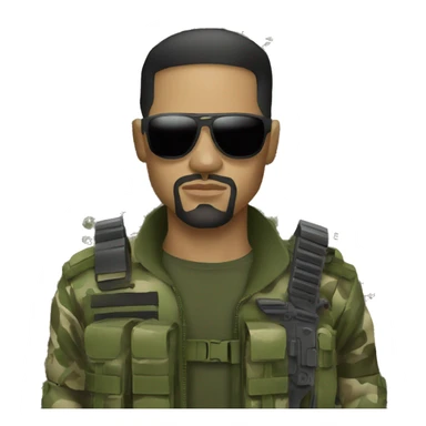 sicario with jewelry and army camo  sticker