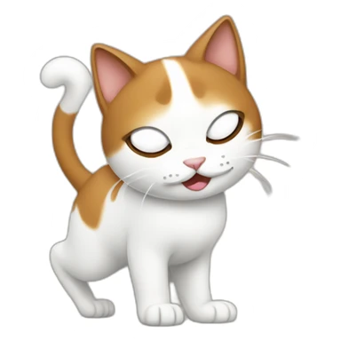 dancing and sad white-brown cat  sticker