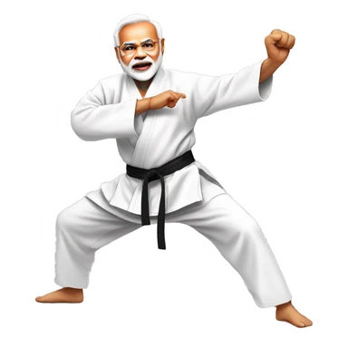 Prime minister Modi doing karate sticker