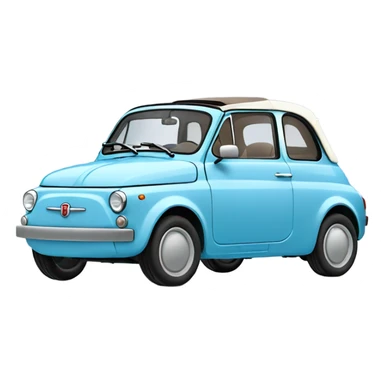 Fiat 500 cabriolet in baby blue color sticker