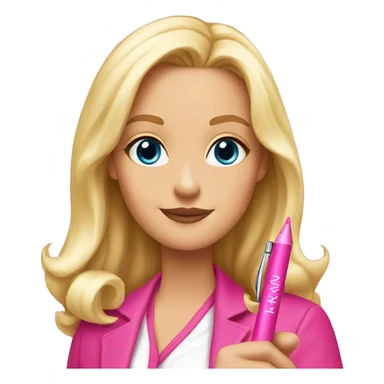 elle woods holding pink pen  sticker