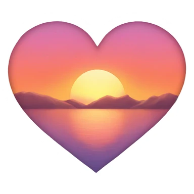 sunset hearts sticker