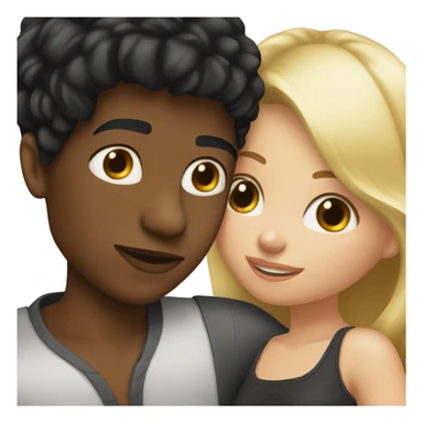 boy black hair kiss a blonde girl  sticker