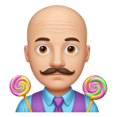 bald candy mustache candyman sticker