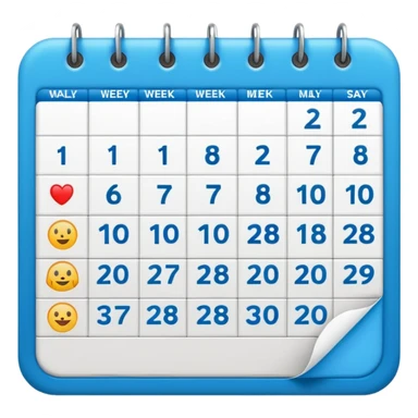 Weekly calendar sticker