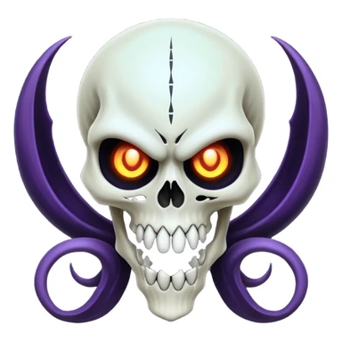 Spooky scary evil skeletal Duskull-Venom-Lunala-ET-hybrid-fantasy-creature sticker