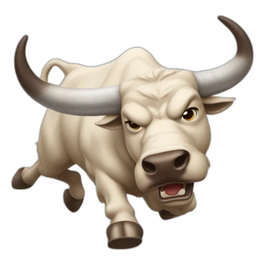 Angry running bull sticker