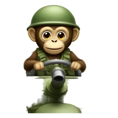 Monkey driving a tank  sticker