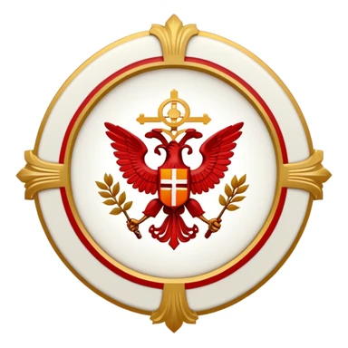Pope's emblem with a touch of red sticker