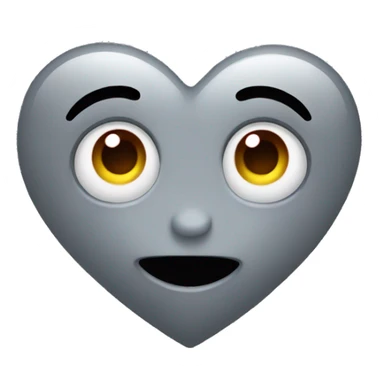 Grey heart with heart eyes  sticker