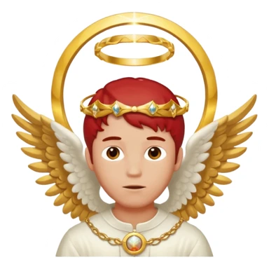 Red man with angel horizontal ring above head  sticker