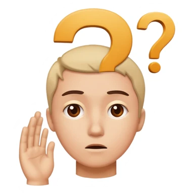 Una persona pensativa, con un signo de interrogación arriba de la cabeza sticker