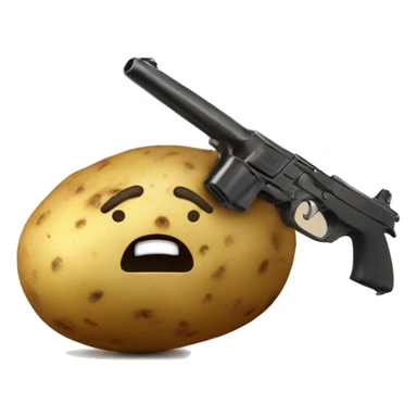 Potato with a gun sticker