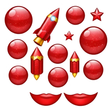 red glitter ping sticker