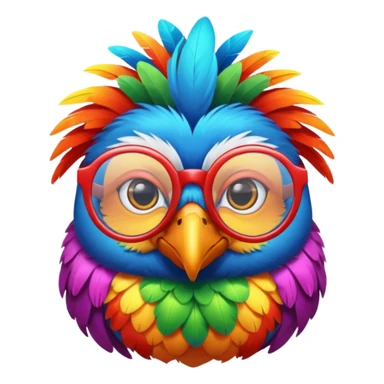 cool colorful bird with glassess sticker