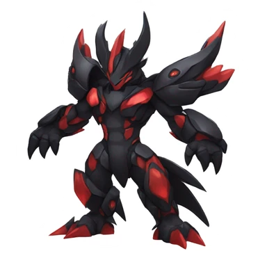  Cool Edgy Black Red godly Digimon-Fakemon full body sticker