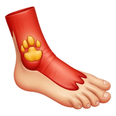 infektion am fuss,  sticker