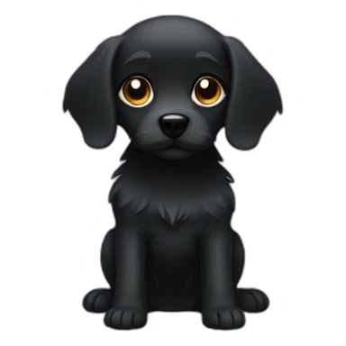 Small black dog halo sticker