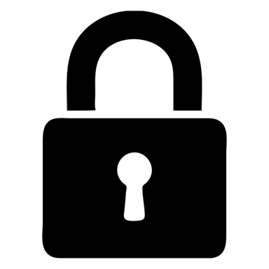 simple big metal padlock, solid design sticker