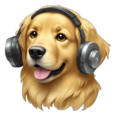 Golden retriever dj sticker
