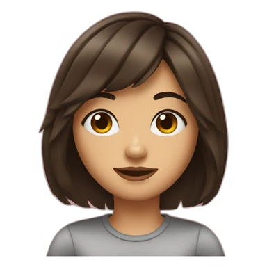 Fille brune a frange sticker