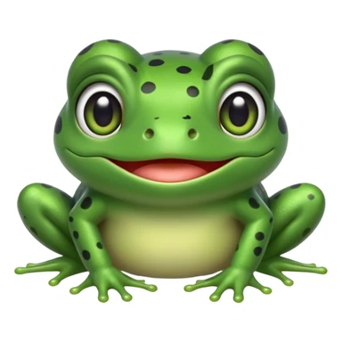 simple kawaii frog, very simple dot eyes, vey big pupils sticker