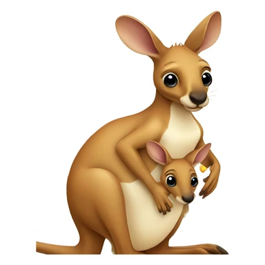 kangaroo with baby in its pouch sticker