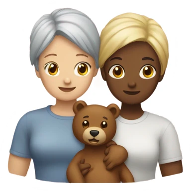 lesbian couple with Dino and bear sticker