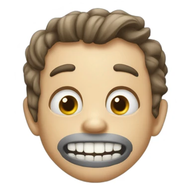 mewing - jaw - giant mouth big eyes. - Realistic sticker