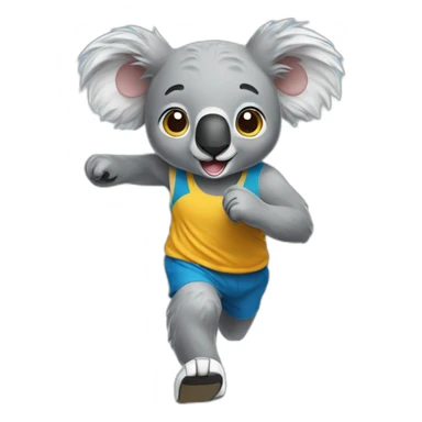 koala running a marathon sticker