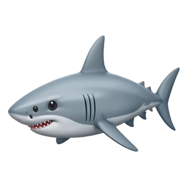 shark body with a cat face sticker