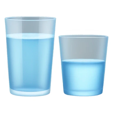 glass of water and empty glass sticker